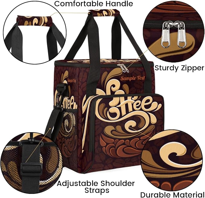 Funny Coffee Coffee Maker Carring Bag Coffee Cafe Travel Carrying Storage Tote - Image 6