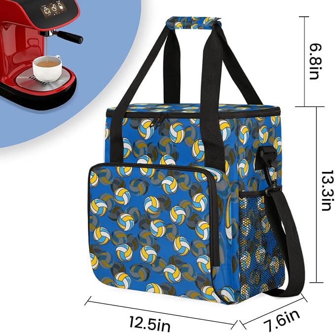 Volleyball Coffee Maker Travel Bag, Volleyball Large Carrying Storage Case - Image 2