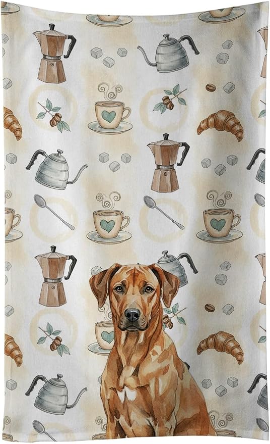 Caroline's Treasures Rhodesian Ridgeback Coffee Bar Kitchen Towel Velour Plush by CarolinesTreasures