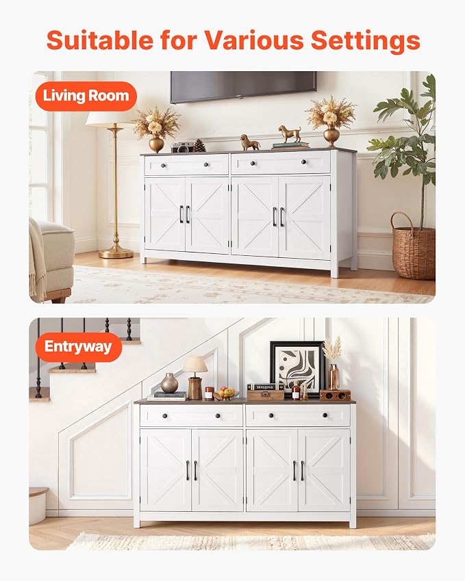 VEVOR Buffet Cabinet, Farmhouse Sideboard Cabinet - Image 8