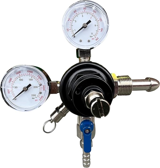 CGA580 Beer Nitrogen Regulator Nitrogen Coffee Kegerator Regulator Dual Gauge by semfeil+brew