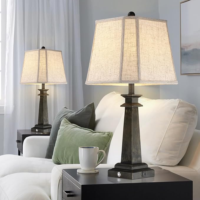 27.5" Table Lamps Set of 2, 3-Way Dimmable Touch Lamps - Image 7