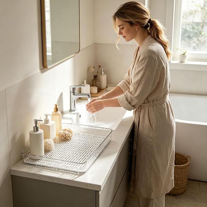 Plastic Drain Tray Bottle Cup Dish Drying Rack - Image 3