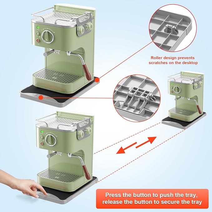 ARGOMAX Appliance Rolling Tray, Coffee Maker Slider, coffee pull out tray - Image 3
