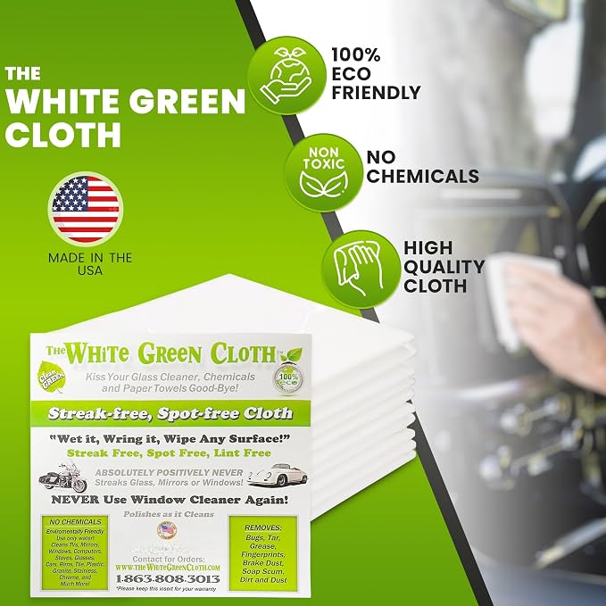 The White Green Cloth 4-Pack Reusable Cleaning Cloths - Image 7