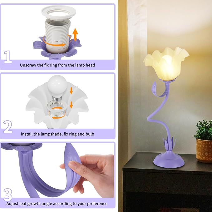 Cute Flower Desk Lamp, 3 Color Temperature Table Lamp - Image 5