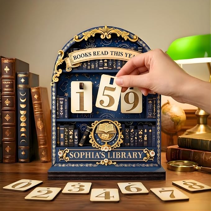 Personalized Book Read Tracker, Wooden Books Read This Year Counter, Reading - Image 6