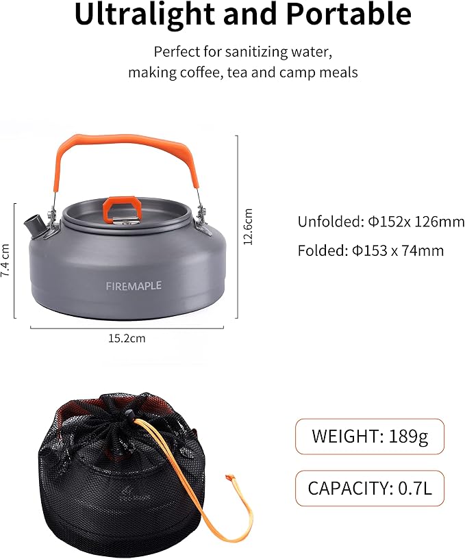 Fire-Maple Feast T3 Camping Kettle | 0.8 Liter Lightweight | Portable Teapot - Image 3