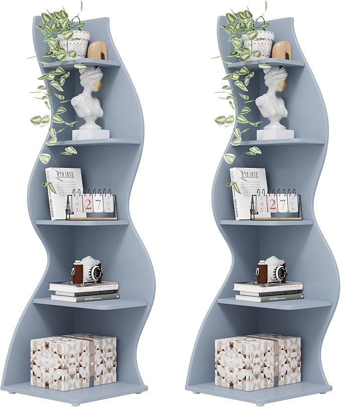Tribesigns Corner Shelf, Modern 5-Tier Wall Corner Bookshelf, Stylish Corner by Unknown