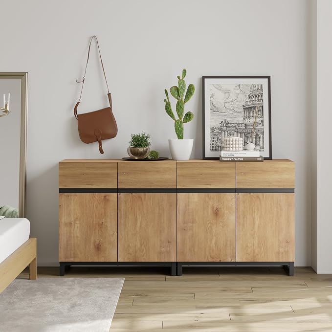 WAMPAT 2 in 1 Multifunctional Sideboard Buffet Cabinets, Modern Sideboard - Image 9