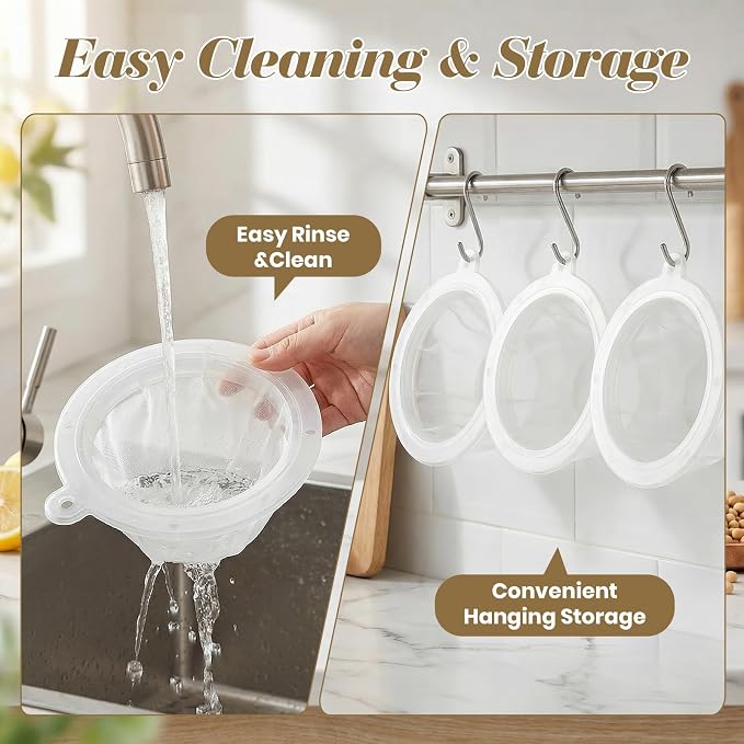 4PCS Food Filter Strainer, 5 Inch Reusable Nylon Plastic Strainer - Image 6