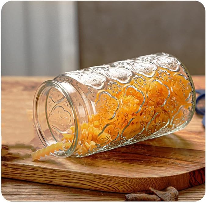 Glass Jar with Airtight Bamboo Lid, 35oz Vintage Glass Kitchen Storage Counter - Image 6