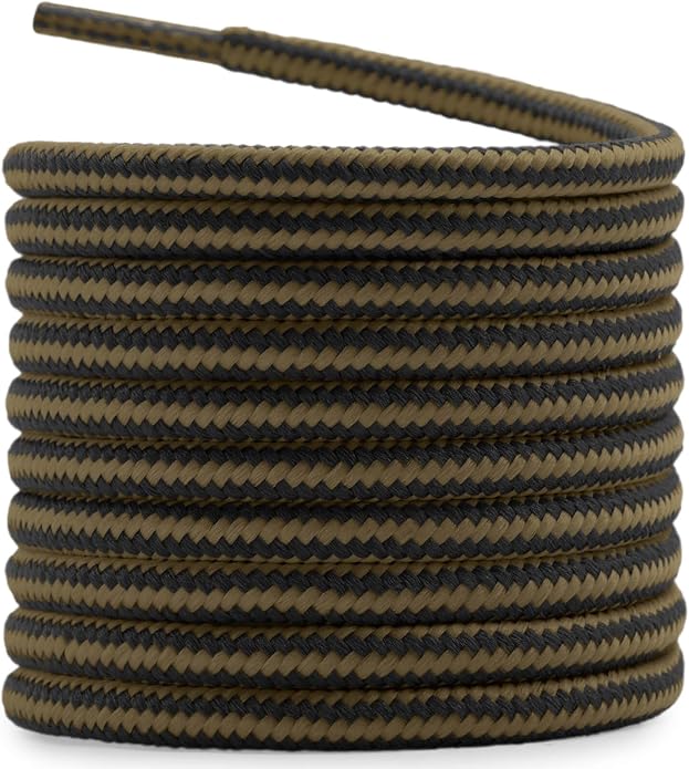 DELELE 2 Pair Round Boot Laces Outdoor Hiking Walking Shoelaces Dual Coloured by DELELE