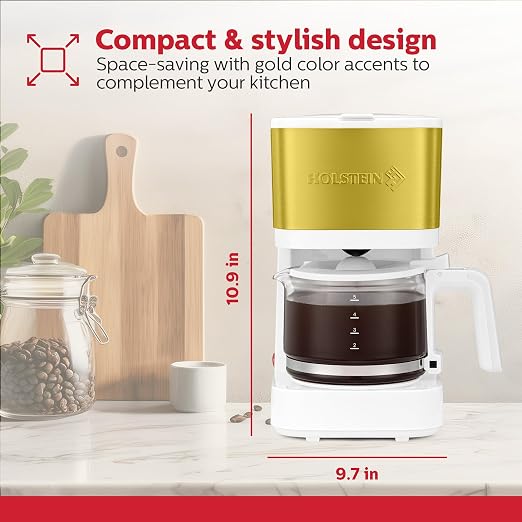Holstein Housewares 5 Cup Coffee Maker – Compact Drip Coffee Machine - Image 6