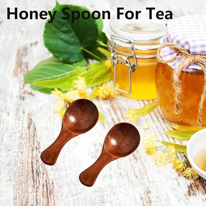6 PCS Mini Wooden Spoons, 3.2 Inch Tiny Spoons - Image 7