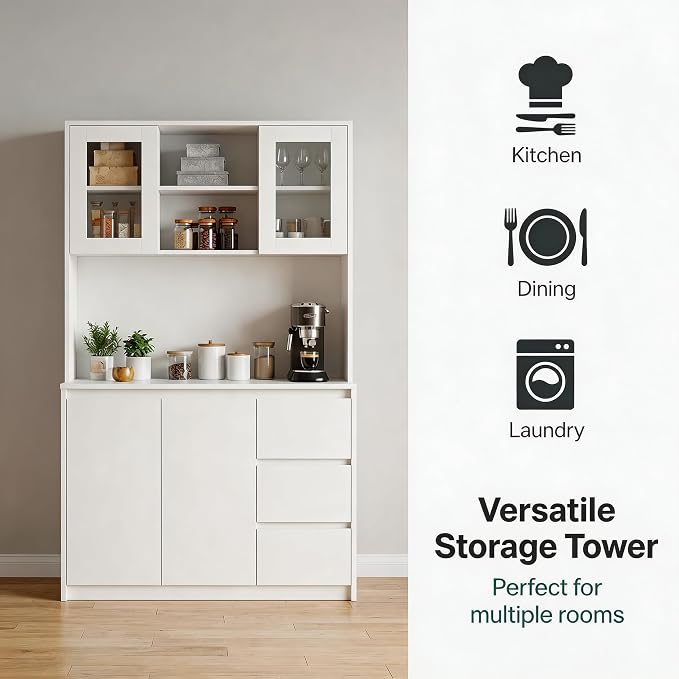 71" Kitchen Pantry Cabinet, Tall Storage Cabinet - Image 8