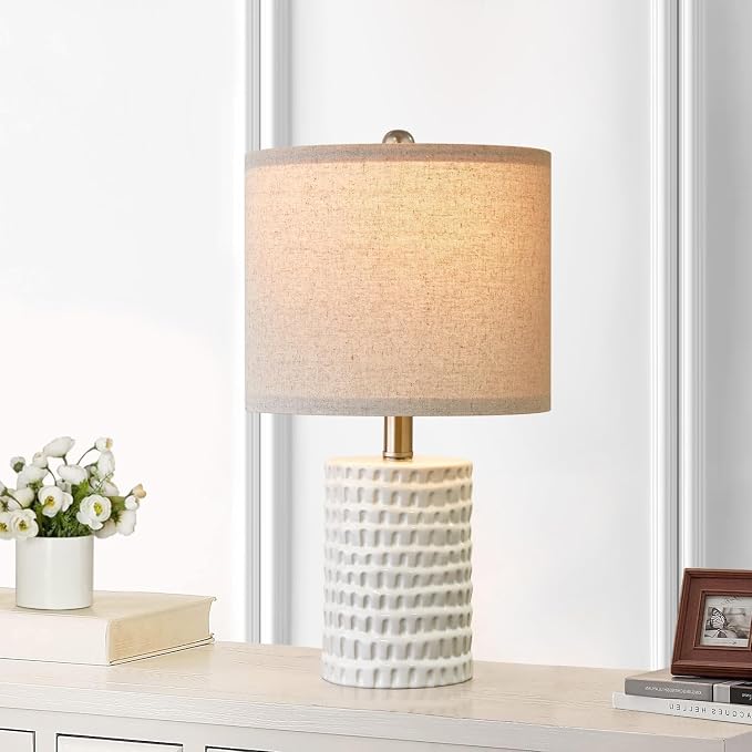 PORTRES 18.25" Modern Accent Ceramic Table Lamp Set of 2 - Image 2