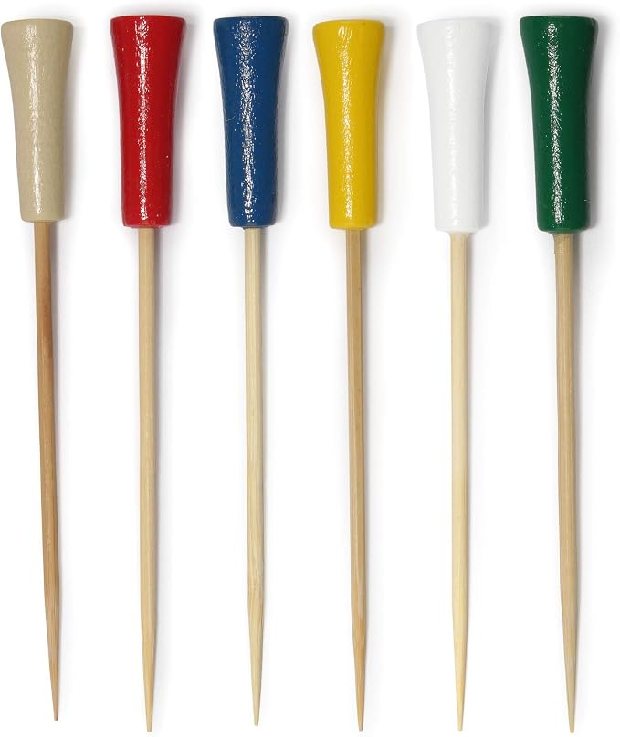 BambooMN Decorative Golf Tee Bamboo Cocktail Sandwich Skewer Picks by BambooMN