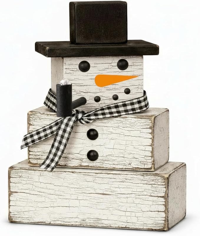 Geelin 4 Pcs Snowman Decor Winter Table Decorations Christmas Tiered Tray Decor by Geelin