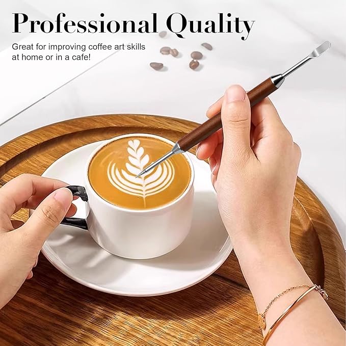2-Pack Latte Art Pen Set, Stainless Steel Coffee Drawing Tool - Image 6