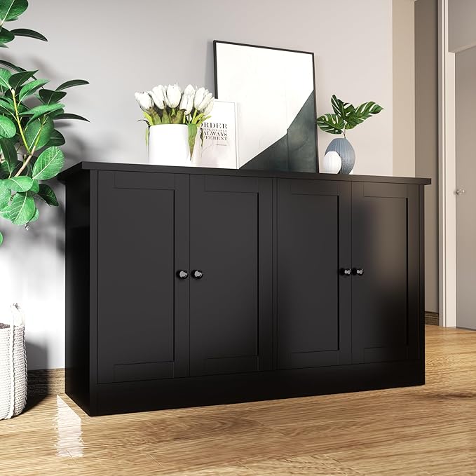 holzart Black Buffet Cabinet - Image 3