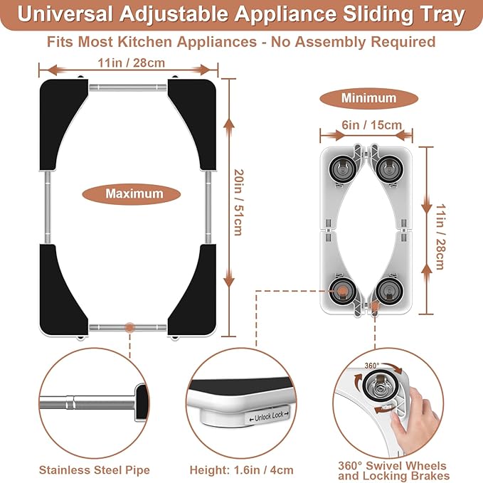 Adjustable Appliance Slider Tray - Image 2