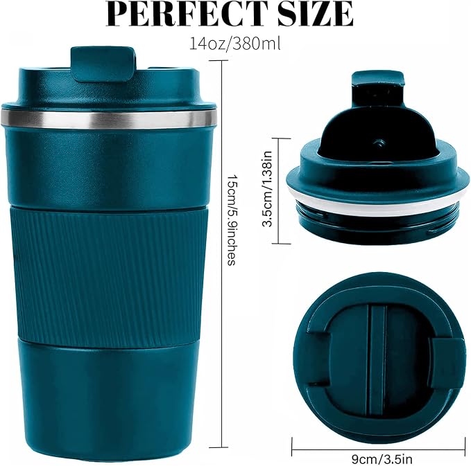 YINBAOGE Insulated Travel Coffee Mug, Spill & Leak Proof, Portable To Go - Image 3