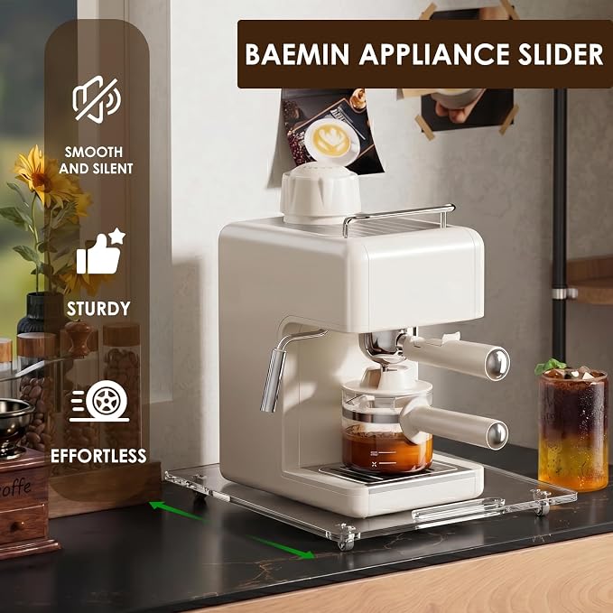 Acrylic Appliance Slider with Rubber Wheels, Sliding Tray - Image 3