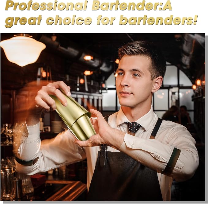 Sabary 6 Pcs Cocktail Shakers Professional Bar Shaker Boston Set Stainless - Image 7