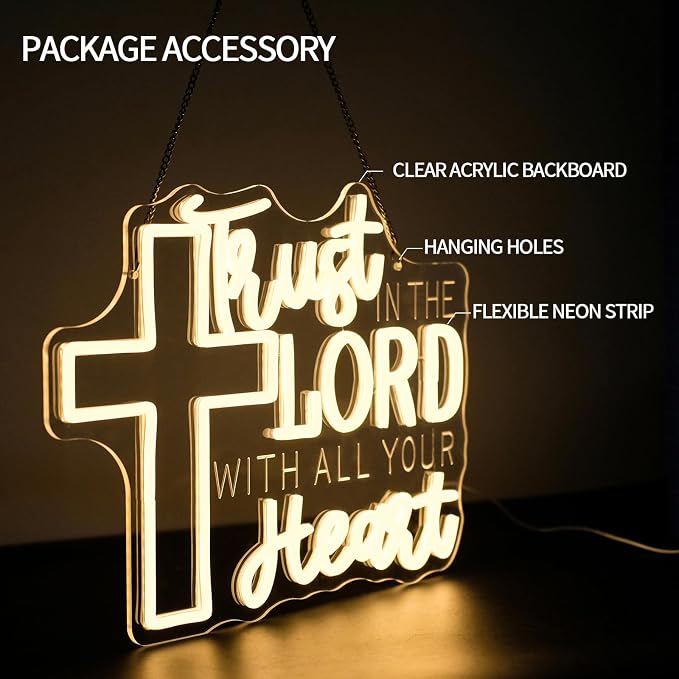 Trust in the Lord with All Your Heart Neon Sign - Image 3