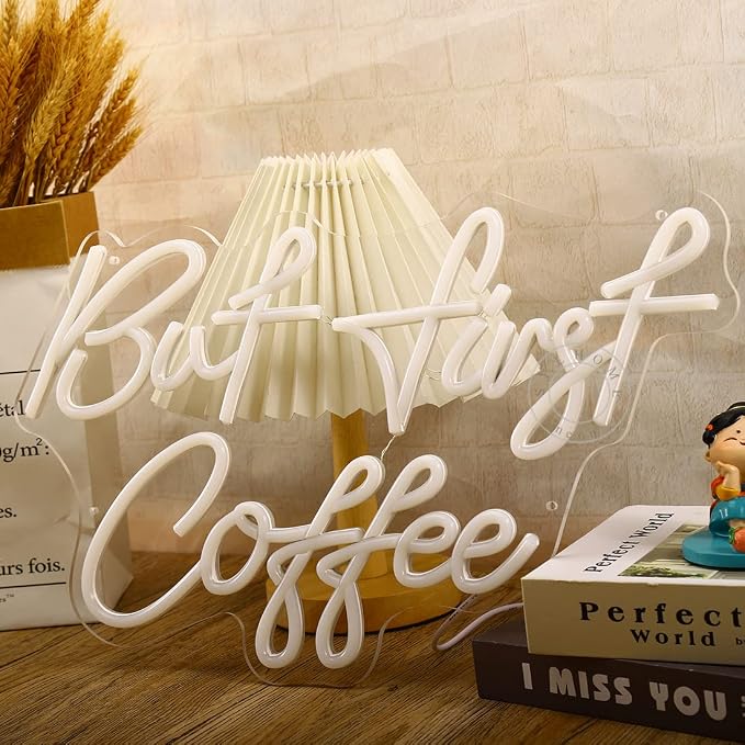 SYLHOME But First Coffee Led Neon Light Signs 5V Home Bedroom Kitchen Office - Image 7