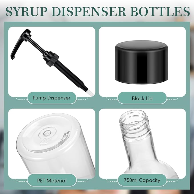 Maxdot 2 Pcs 25 oz Syrup Bottles - Image 2