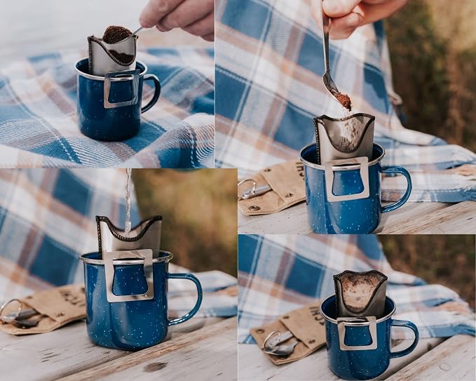 Lightweight Stainless Camping Backpacking and Hiking Pour over Coffee Dripper - Image 2