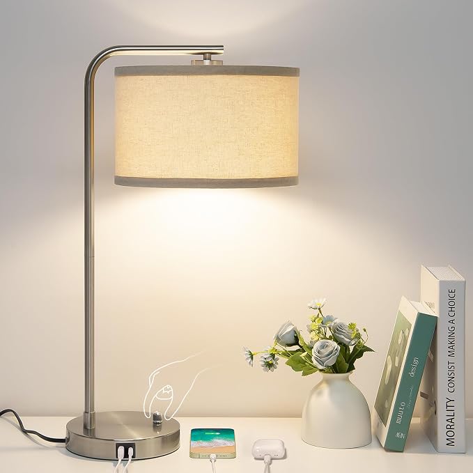 Table Lamp for Living Room, Modern Bedside Lamp by Seasidevillage