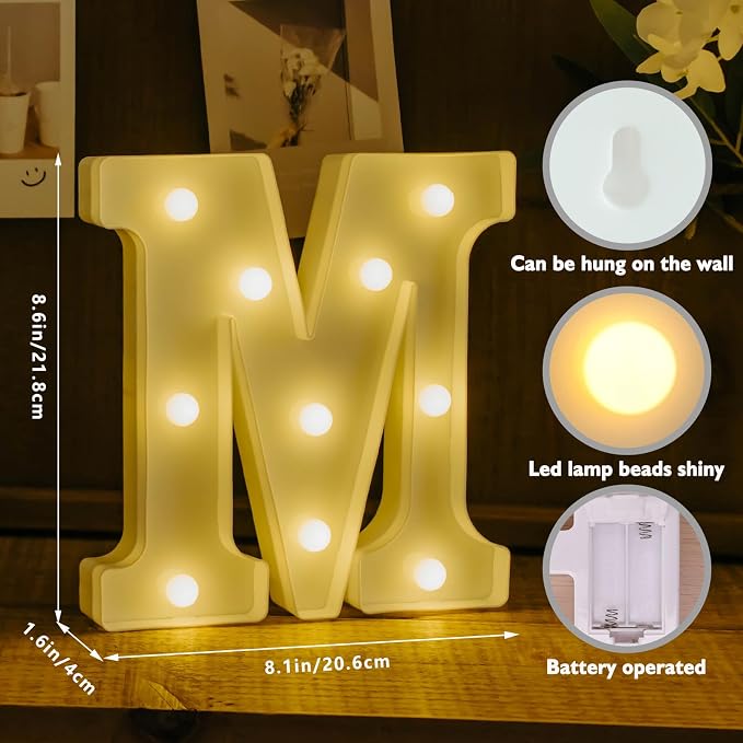Marry ME LED Marquee Letters, Warm White LED Marry Me Light Up Letters - Image 2