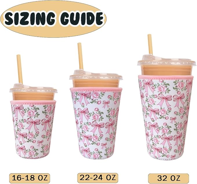 Reusable Insulated Neoprene Iced Coffee Cup Sleeve, Durable Drink Sleeve - Image 5