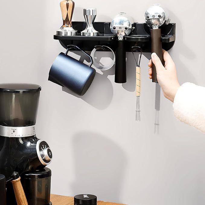 Wall Mounted Coffee Station Organizer, ABS Coffee Distributor Tamper 58mm - Image 4