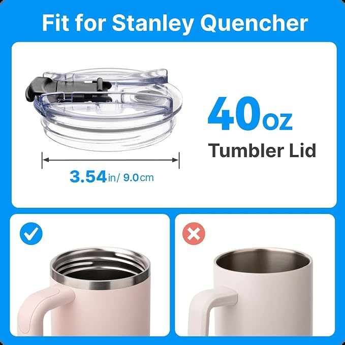 40oz Tumbler Lid Replacement for Stanley Quencher 40 oz, Reusable Replacement - Image 7