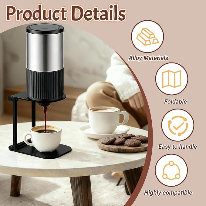 Portable Coffee Maker Stand, Foldable Aluminum Pour Over Coffee Dripper Holder - Image 3