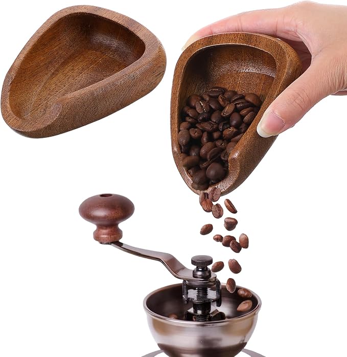 Coffee Bean Dosing Cup, Walnut Wood Espresso Accessories, Single Tray, Wood by Unknown