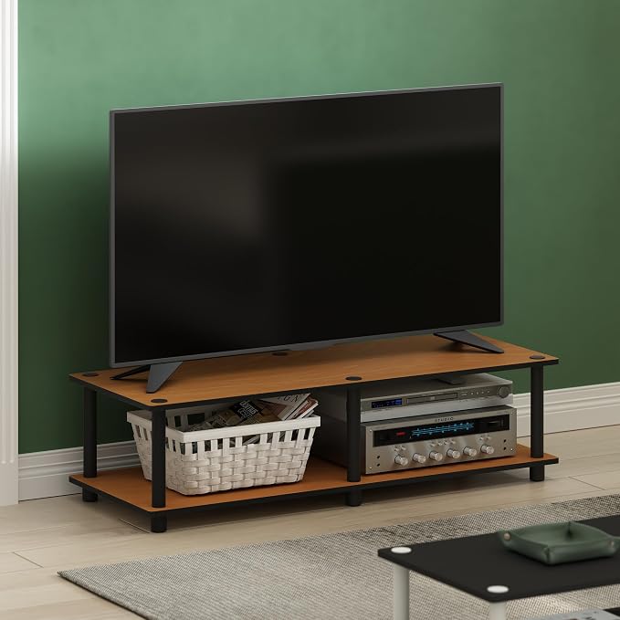 Furinno JUST TV Stand, 2-Tier Wide Entertainment Center - Image 2