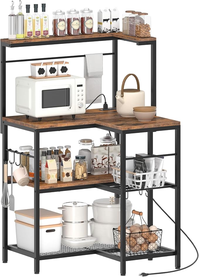 HOOBRO L-Shaped Bakers Rack by HOOBRO