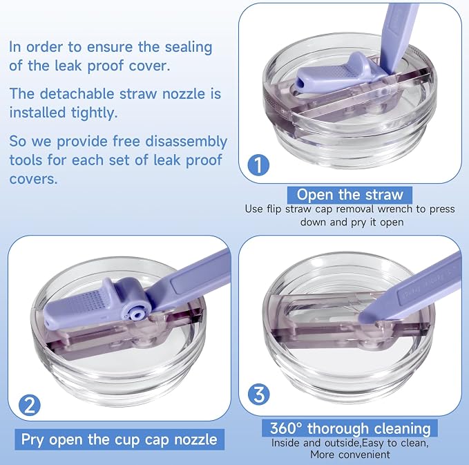 30oz Flip Straw Leak Proof Lid for Stanley Cup Accessories, 2 Pack No Spill Lid - Image 7