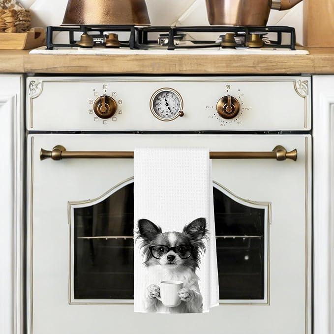 Funny Papillon Kitchen Towels, Dog Kitchen Accessories, Dog Chef Gifts - Image 2