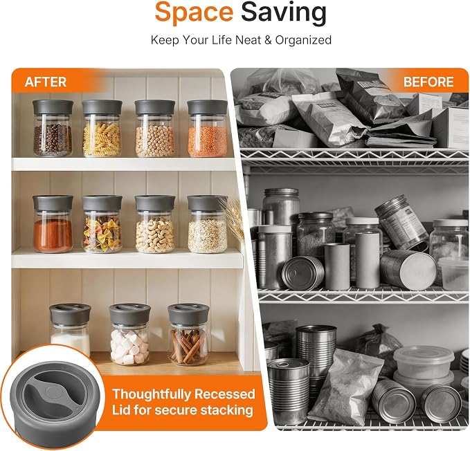 2-Pack Airtight Mason Jar with Silicone Ring, Upgraded Glass Storage Jars with - Image 6