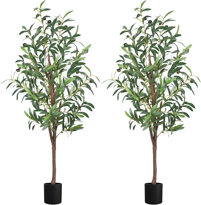 4FT Artificial Olive Tree, Faux Potted Olive Plant - Image 5