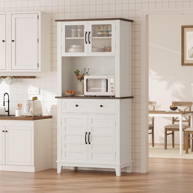 IDEALHOUSE Farmhouse Coffee Bar Cabinet - Image 2