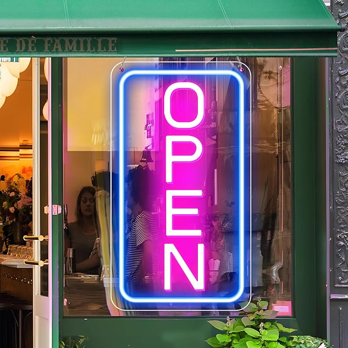 Open Signs for Business, Ultra Bright and Eye-catching Vertical Electric Light by ROLANCHE