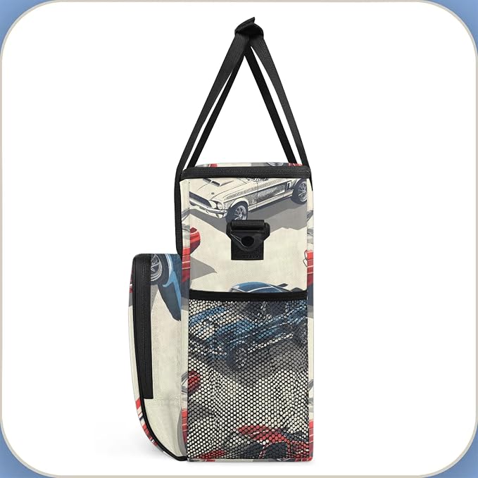 American Racing Car Coffee Maker Carring Bag, Large Insulated Storage Organizer - Image 4