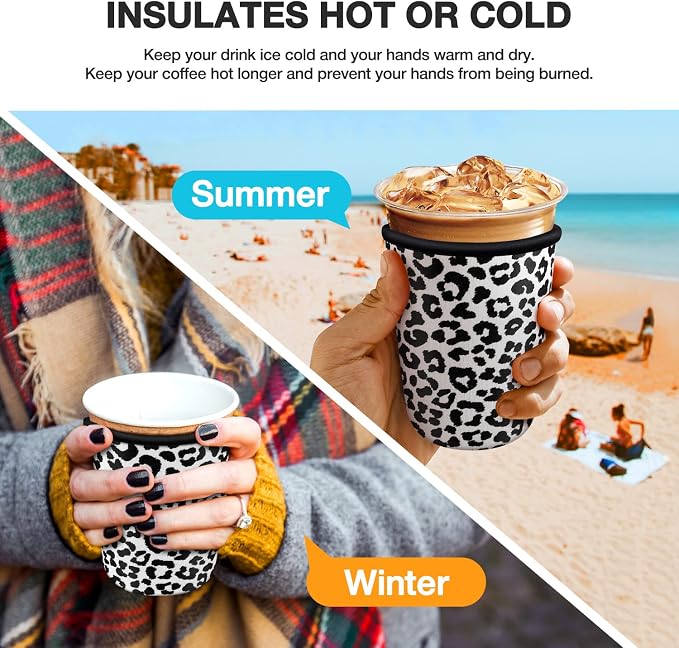 Iced Coffee Cup Sleeve for Large Sized Cups, Reusable Neoprene Iced Coffee Cup - Image 4